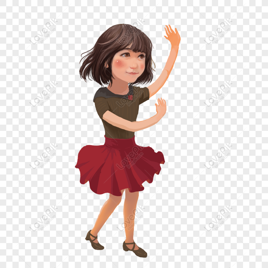 Free Cartoon Dancing Girl With Commercial Elements Free PNG PNG & PSD ...