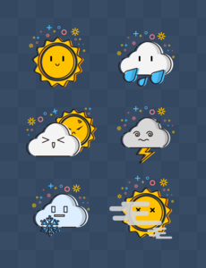 Free Mbe Style Weather Icon Cute Cloudy Vector Element PNG Picture PNG ...