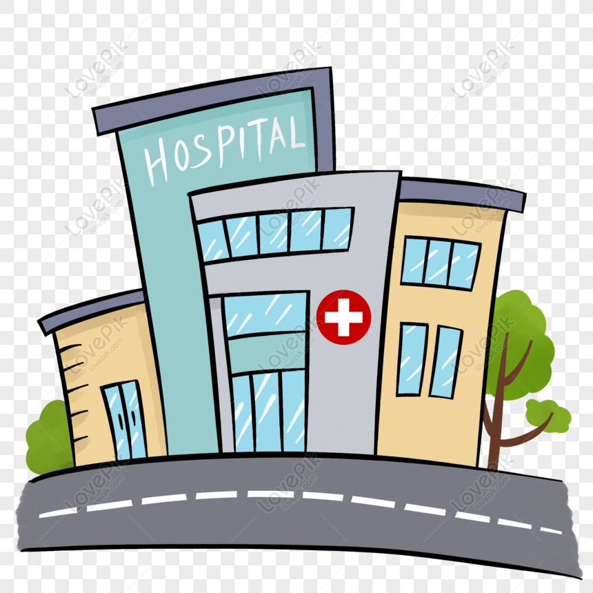  Gratis Hospital Médico Edificio Mano Dibujado Elementos De Ilustración PNG