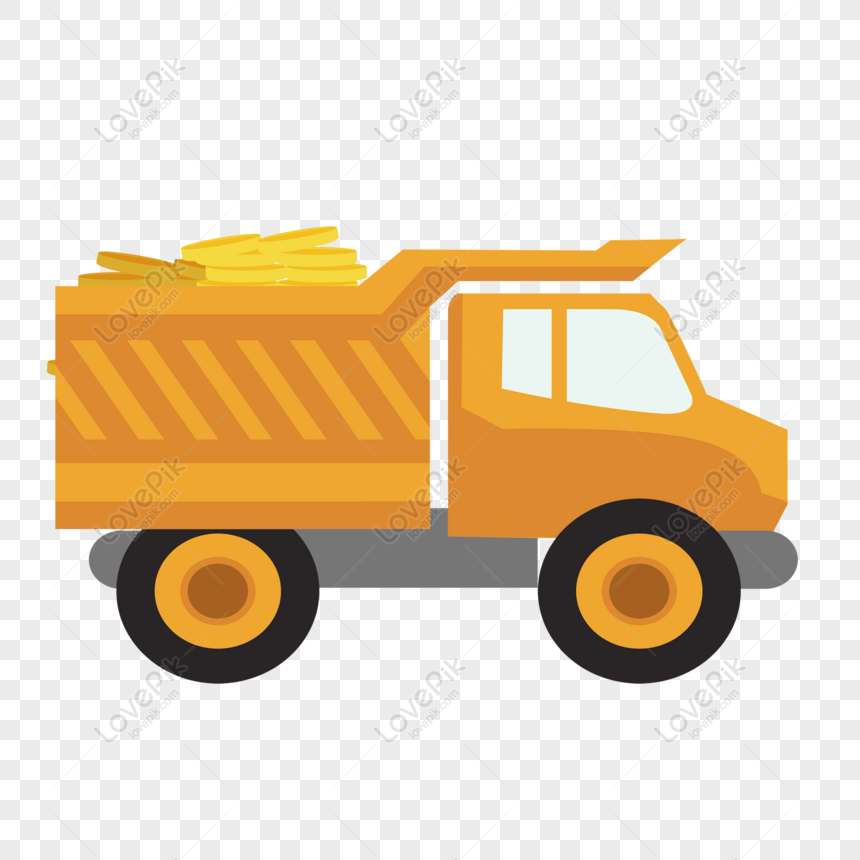 Free Cartoon Cute Yellow Big Truck Design With Commercial Elements PNG  White Transparent PNG & PSD image download - Lovepik