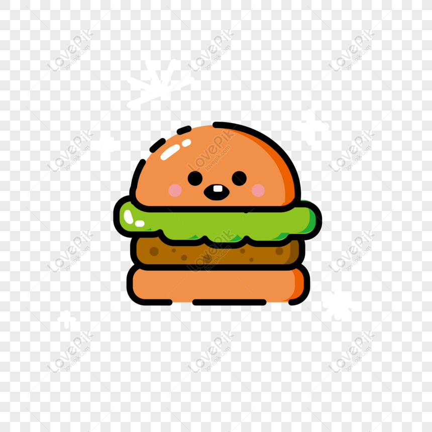 Hình vẽ hamburger cute sẽ đem đến cho bạn được những giây phút thú vị và ấn tượng khi đối diện với hình ảnh những miếng thịt, rau củ ngon tuyệt của món ăn này.