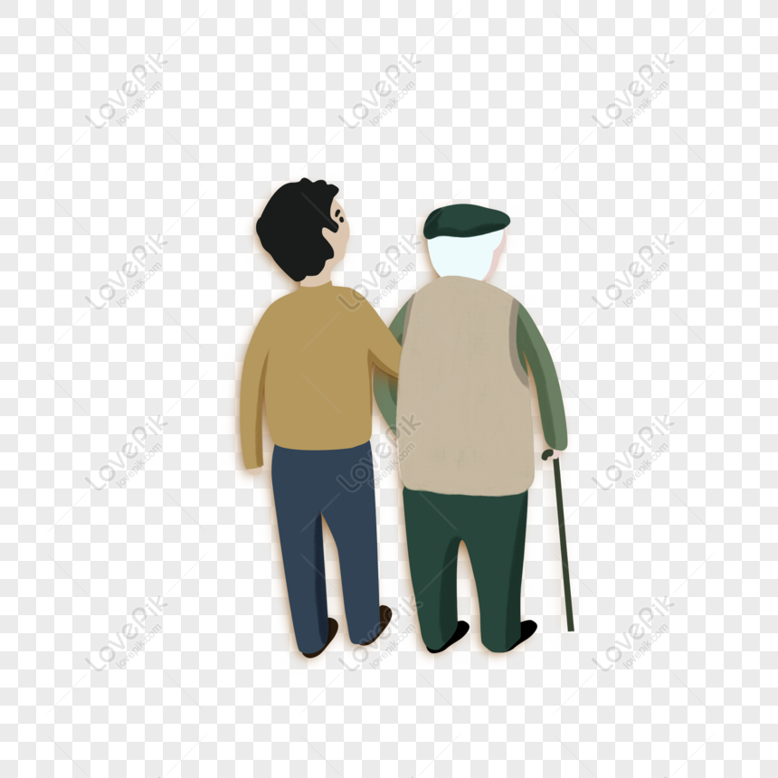 Free Cartoon Hand Drawn Grandfather And Her Son Can Be Commercial Ele PNG  Picture PNG & PSD image download - Lovepik