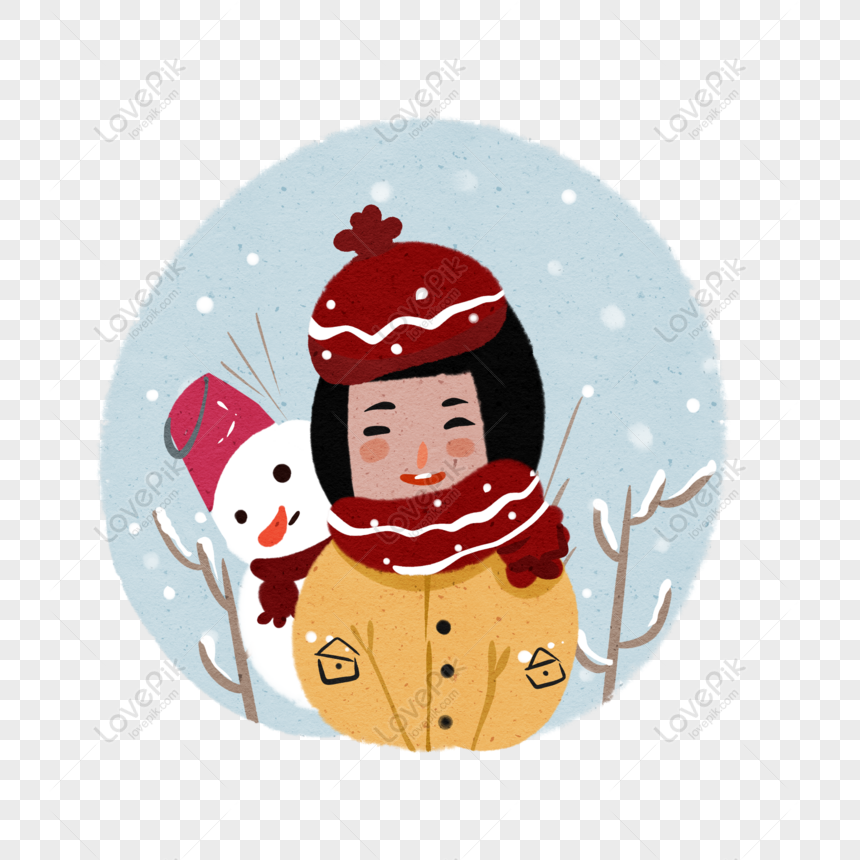 Free Flat Winter Character Snowing Cute Cartoon Element, Flat, Winter ...