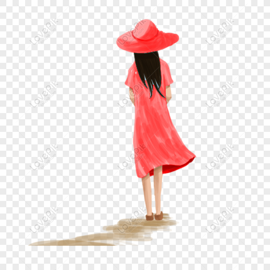 Free Girl Cartoon Character Wearing Hat In Red Dress PNG Picture PNG & PSD  image download - Lovepik