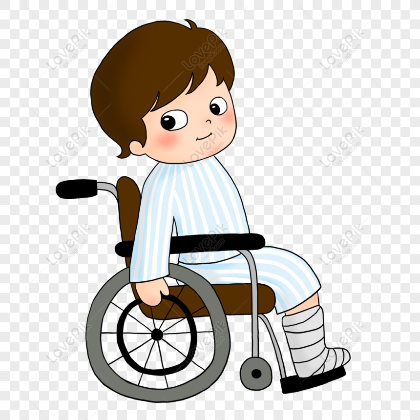 Free Cute Cartoon Little Boy Medical Patient In Wheelchair PNG Free  Download PNG & TIF image download - Lovepik