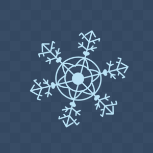 Hand painted blue snowflake christmas snowflake decoration png