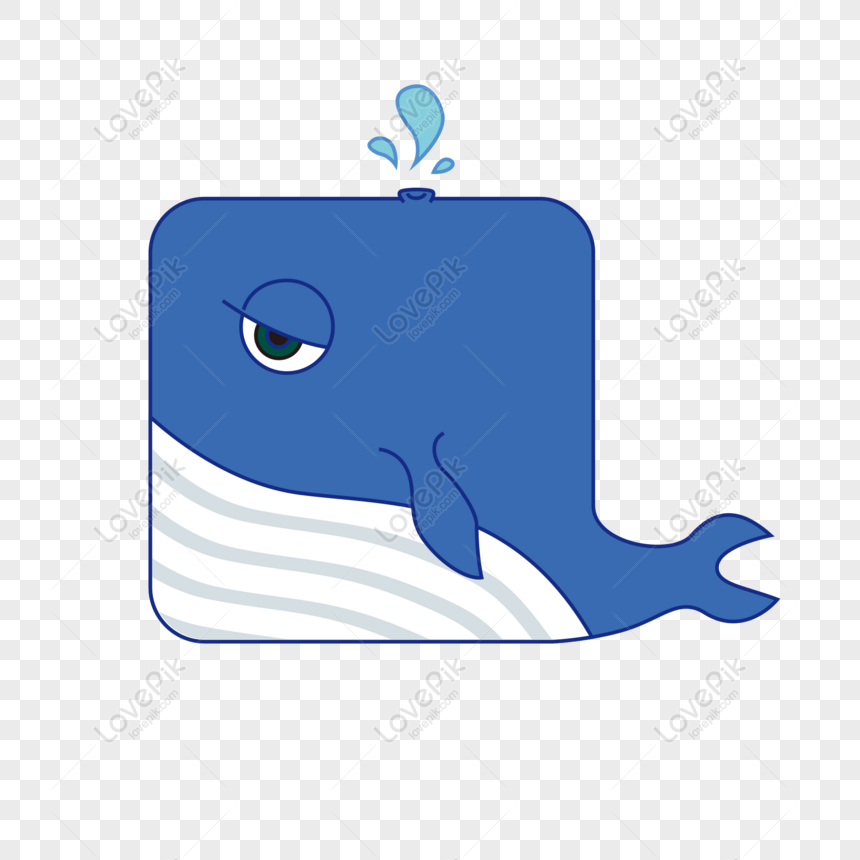 Free Fun Cartoon Flat Square Animal Whale Image Illustration Element PNG  Transparent Background PNG & AI image download - Lovepik