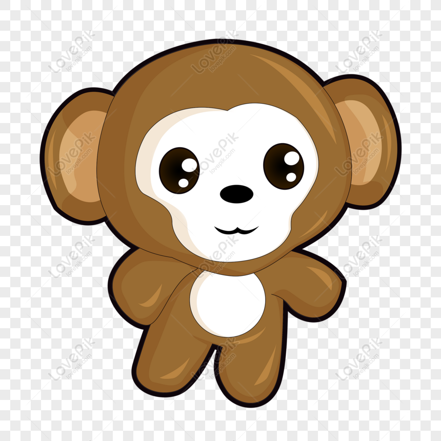 Free Cute Cartoon Monkey Commercial Material PNG Image PNG & TIF image  download - Lovepik