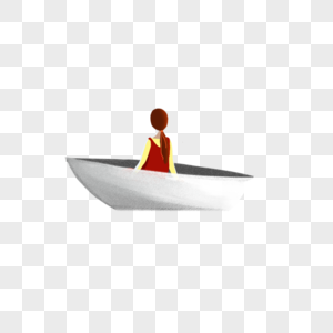 girl back cartoon character in boat, Girl, back view, boat png hd transparent image