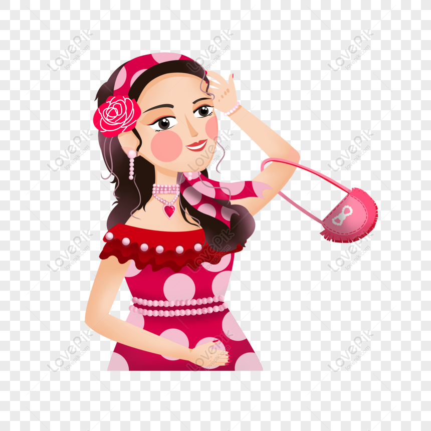 Gratis Personaje De Dibujos Animados Hermosa Mujer En Vestido Rojo PNG &  PSD descarga de imagen _ talla 2000 × 2000px, ID 832473296 - Lovepik