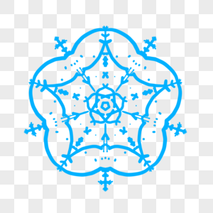 Christmas blue snowflake decorative elements png