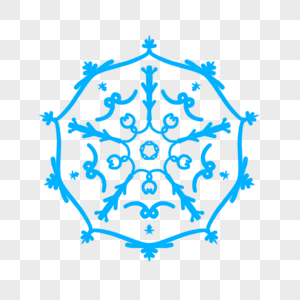 Christmas blue snowflake decorative elements png