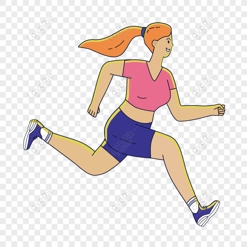 Free Hand Drawn Cartoon Yellow Hair Female Athlete Struggling To Run PNG  Picture PNG & AI image download - Lovepik