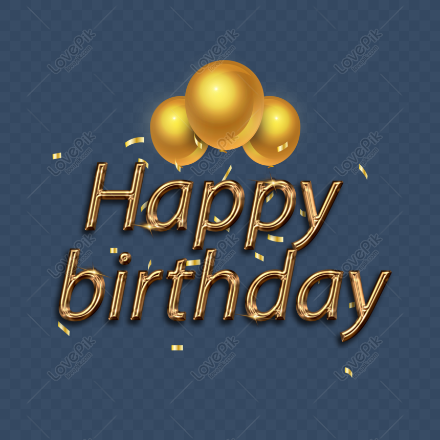Free Metal Wind Happybirthday Element PNG Hd Transparent Image PNG ...
