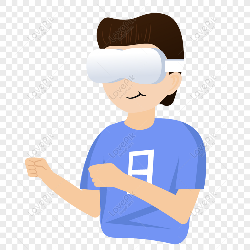Free Hand Drawn Cartoon Male Youth Wearing Vr Glasses Making Games PNG Hd  Transparent Image PNG & AI image download - Lovepik