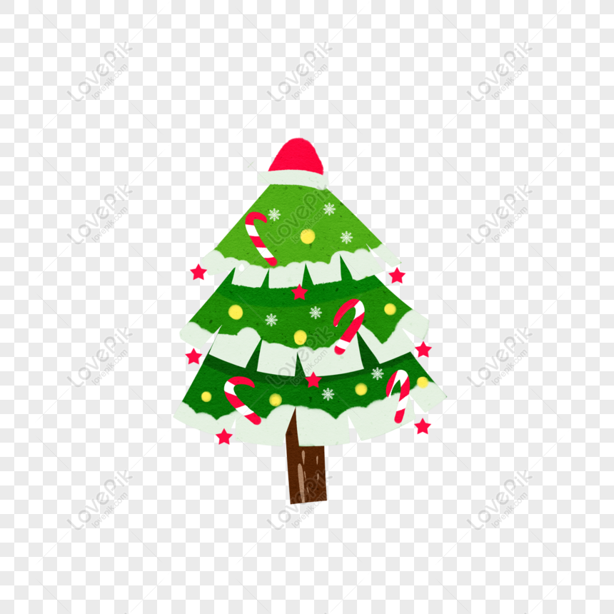 Free Cartoon Christmas Tree Decoration, Holiday Material PNG Image Free ...