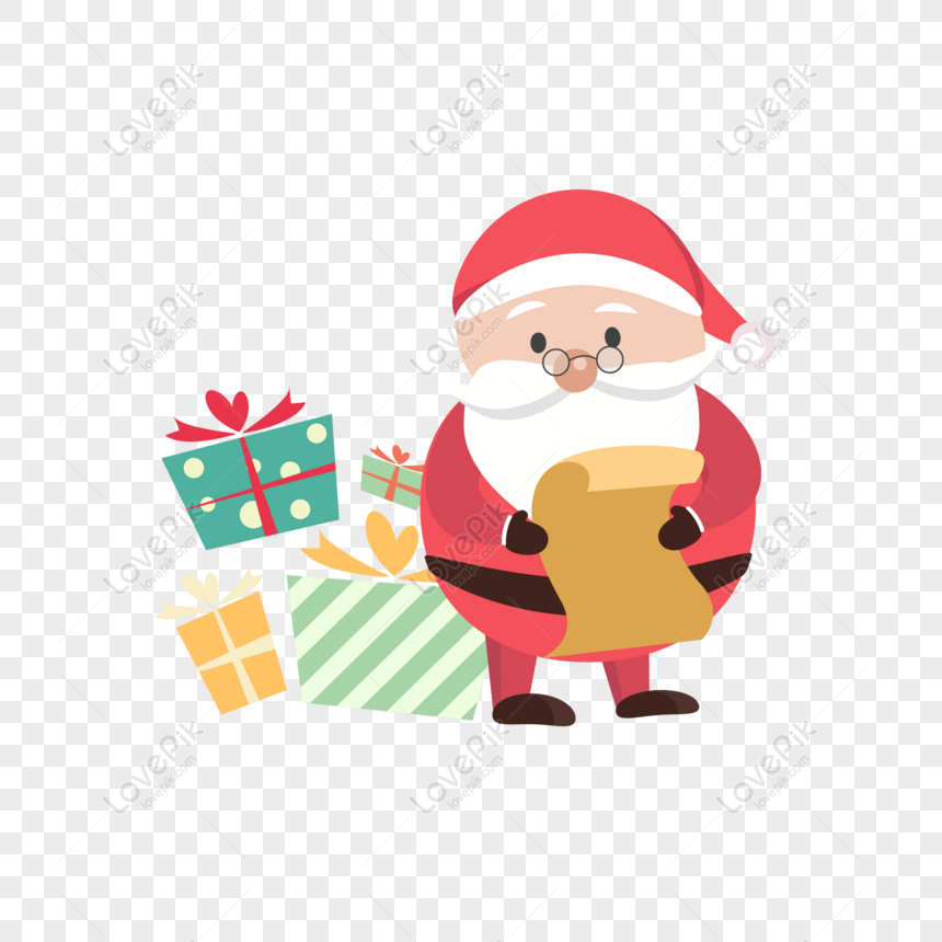 cute santa claus with gifts