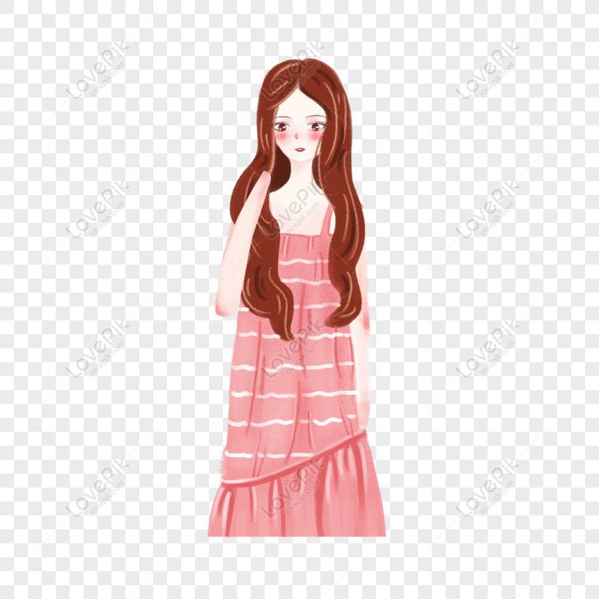 Free Girl Cartoon Character Wearing Red Dress PNG Image PNG & PSD image  download - Lovepik