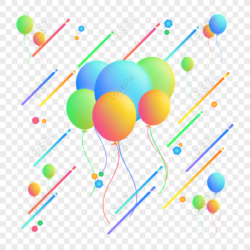 Free Floating Element Minimalist Decorative Gradient Balloon Original ...