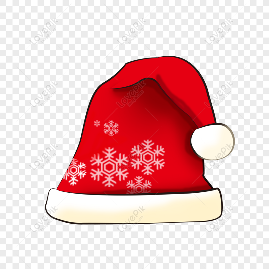 santa hat with snowflakes