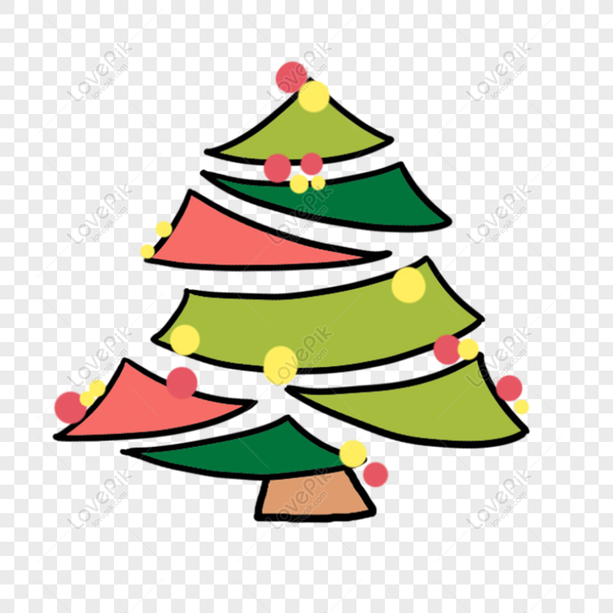 Free Christmas Tree Cartoon Cute Elements PNG White Transparent PNG & PSD  image download - Lovepik