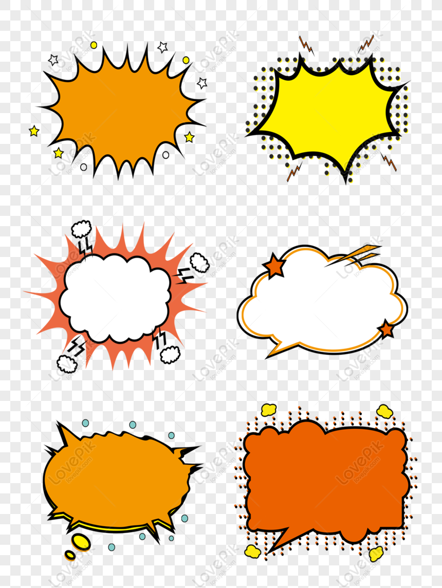 Free Cartoon Cute Explosion Cloud Dialog Bubble Border Conversation B ...