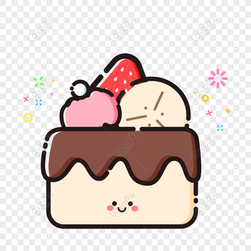Free Mbe Style Cartoon Cute Chocolate Fruit Cake Material PNG Image PNG &  AI image download - Lovepik