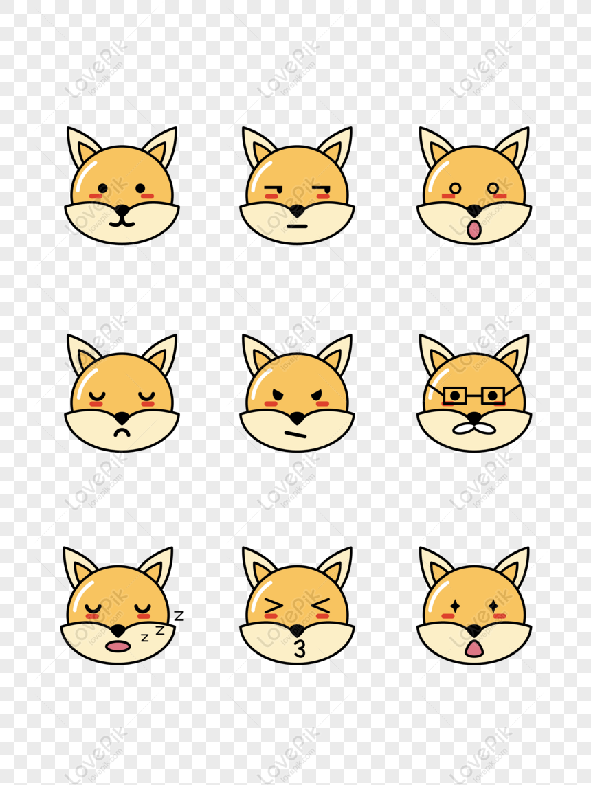 ฟรี การ์ตูน Fox Expression Pack Icon สามารถเป็นองค์ประกอบเชิงพาณิชย์ Png &  Ai ภาพ ดาวน์โหลด _ ขนาด4267 × 5704Px,Id832559961 - Lovepik