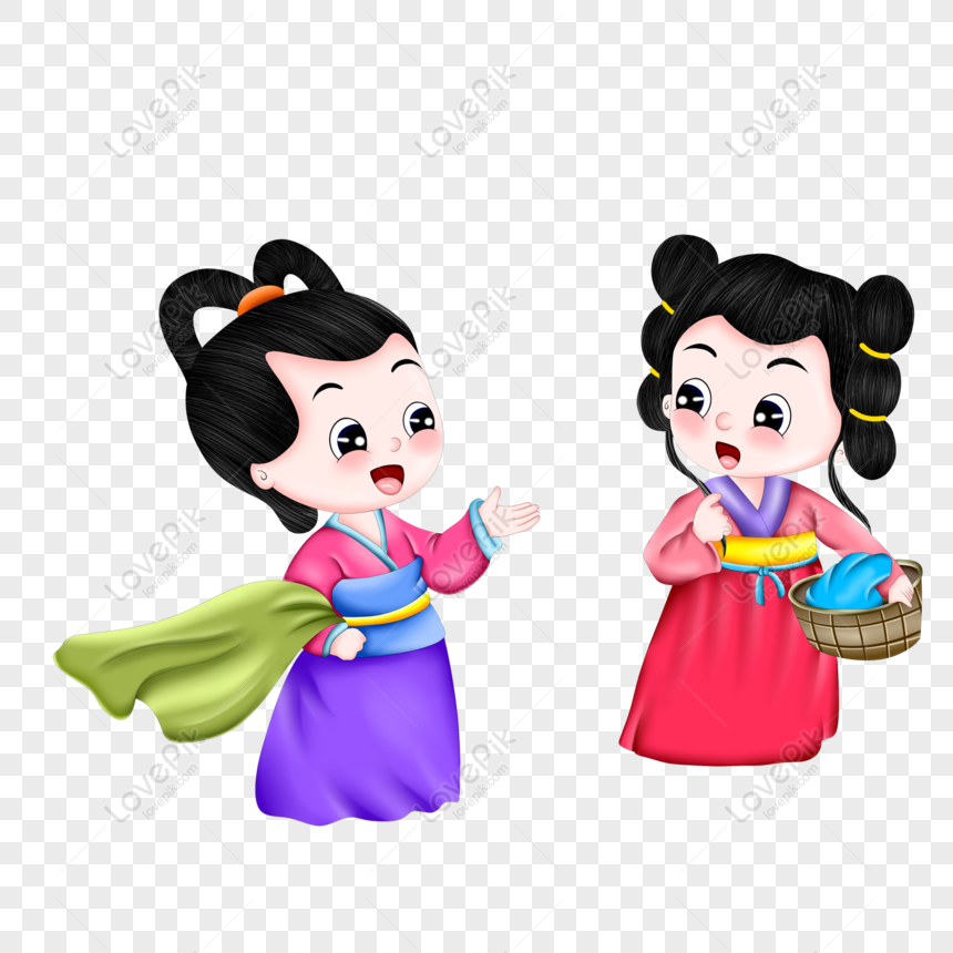Free Ancient 浣衣少女q Version Cartoon Character Design PNG Image Free Download  PNG & PSD image download - Lovepik