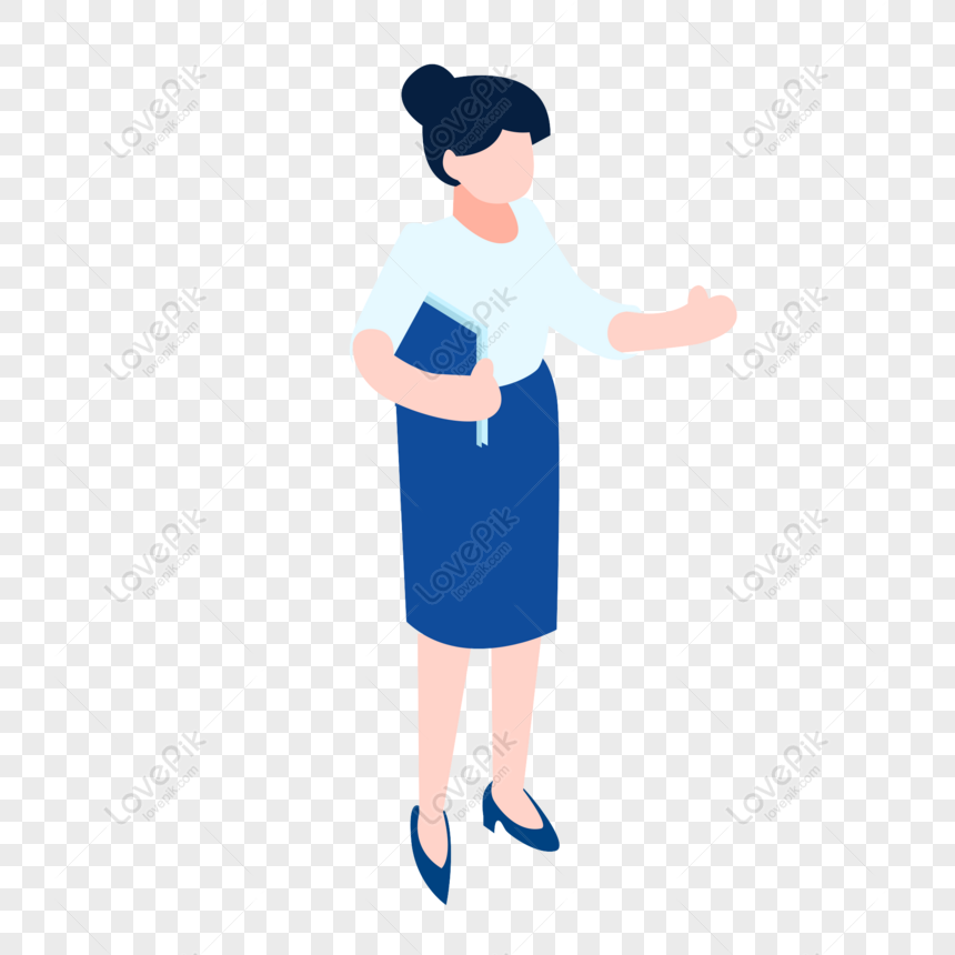 Free Cartoon Minimalistic Business Woman Holding File PNG Transparent ...