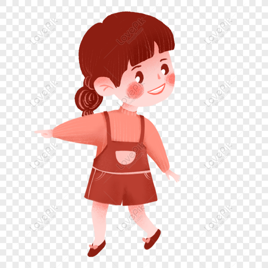 Free Hand Drawn Minimalist Cute Girl Original Elements Png Image Free 