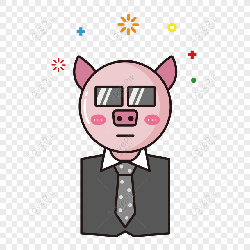 Free Bodyguard Pig Suit Cartoon Mbe Emoticon Pack Can Be Commercial E PNG  Transparent Image PNG & AI image download - Lovepik