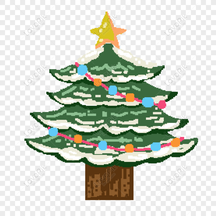 Free Painted A Christmas Tree Design With Commercial Elements PNG ...