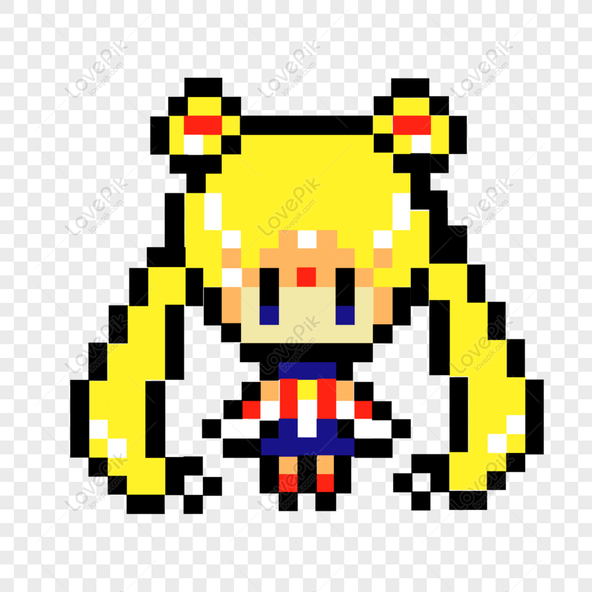Free Simple And Creative Cute Cartoon Sailor Moon Pixel Elements PNG  Transparent Image PNG & PSD image download - Lovepik
