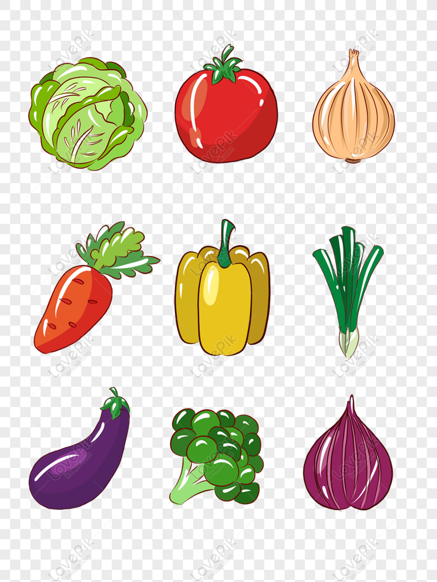 Free Simple Vegetable And Fruit Hand Drawn Cartoon Vegetable Small El PNG  Transparent Image PNG & PSD image download - Lovepik