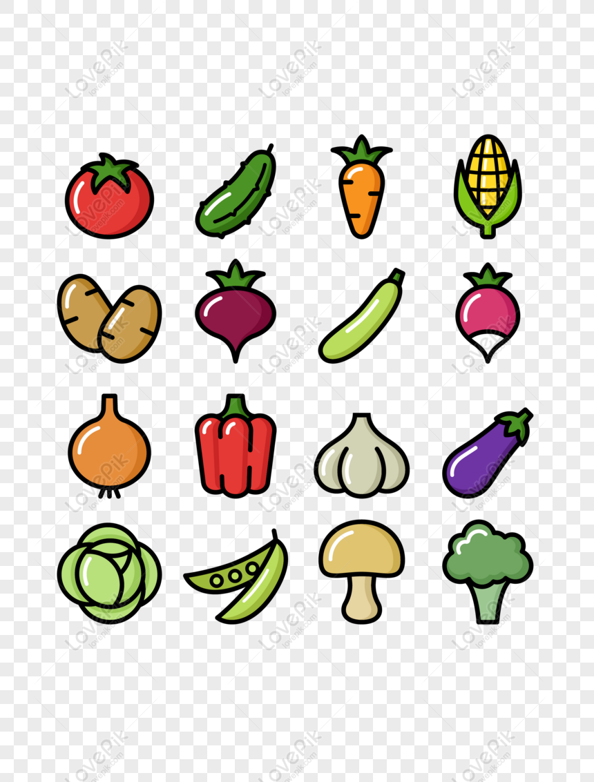 Free Simple Cartoon Vegetable Elements PNG Image PNG & AI image download -  Lovepik