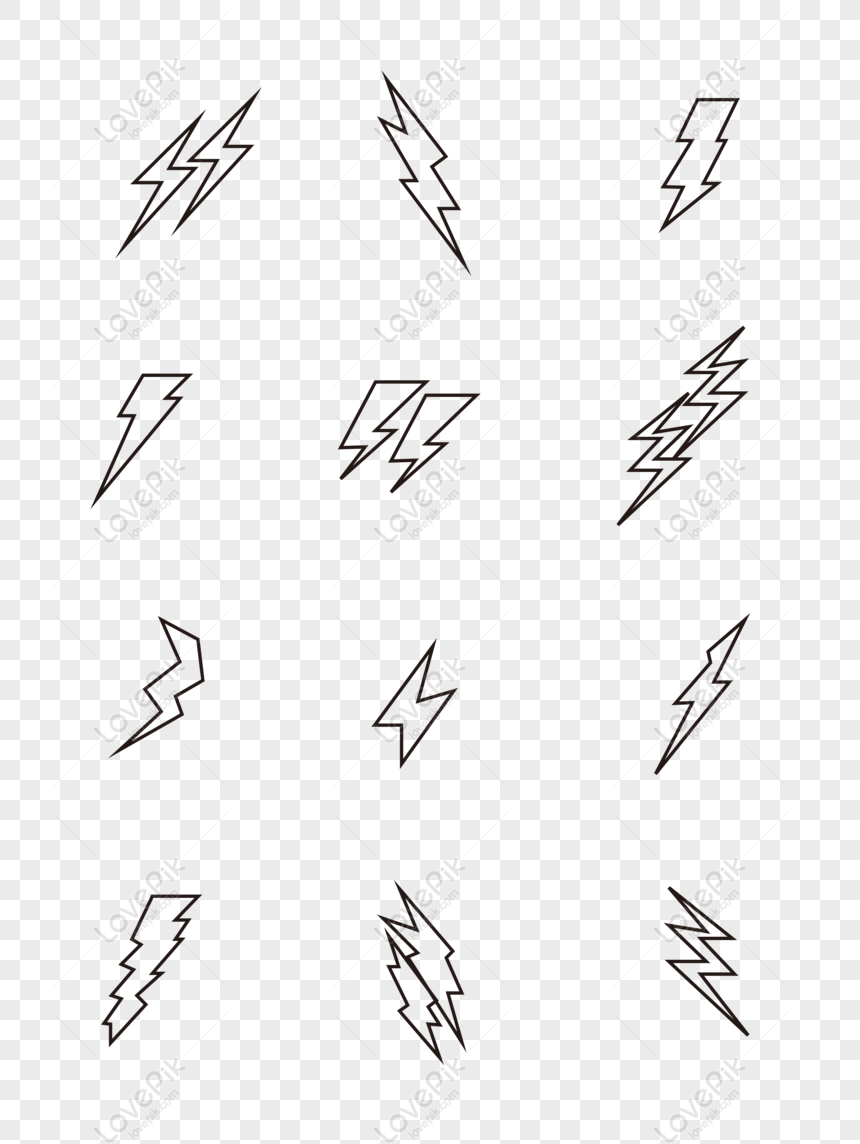 lightning black and white vector