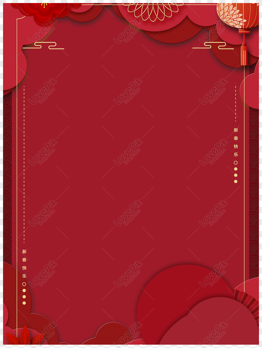 Free Chinese Style New Year Red Background Illustration PNG Picture PNG &  PSD image download - Lovepik