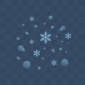 Blue snowflake floating element png