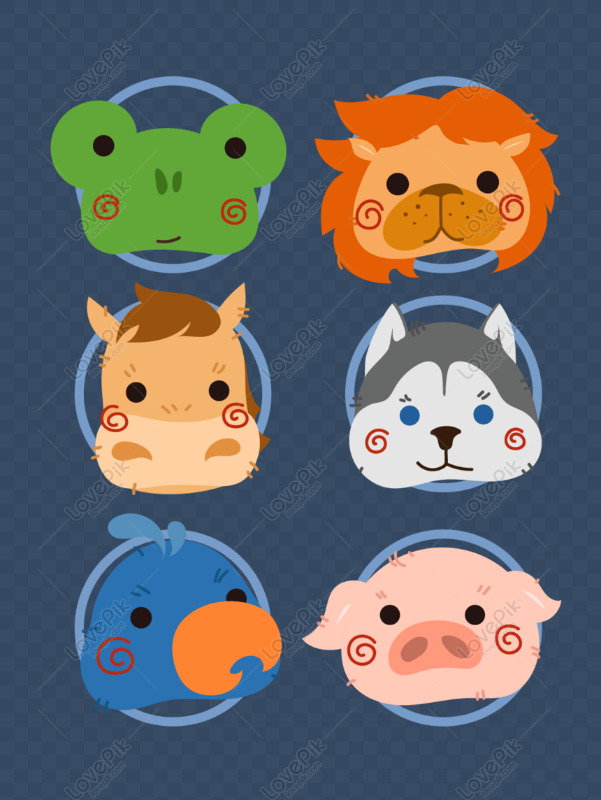 Free Various Animal Cute Cartoon Avatars Are Available For Commercial Png Ai Image Download Size 1024 1369 Px Id 833473158 Lovepik