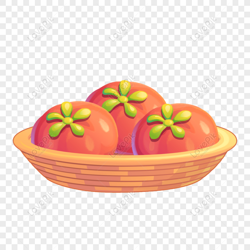 Free Basket Of Half Realistic Tomatoes Still Life PNG Transparent ...