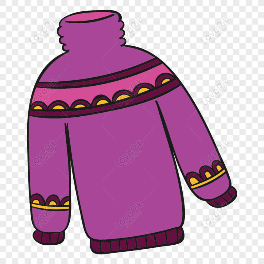 Free Cute Hand Drawn Winter Purple Sweater Illustration Elements PNG ...