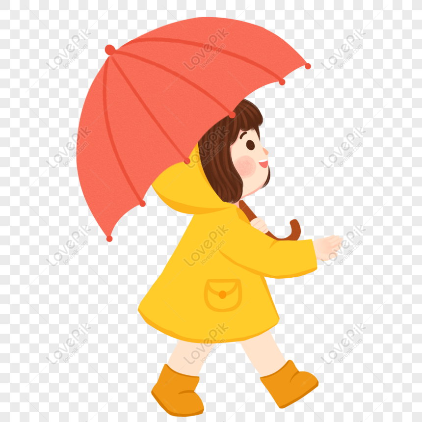 Free Cartoon Girl Holding Pattern With Umbrella PNG Transparent Image PNG &  PSD image download - Lovepik