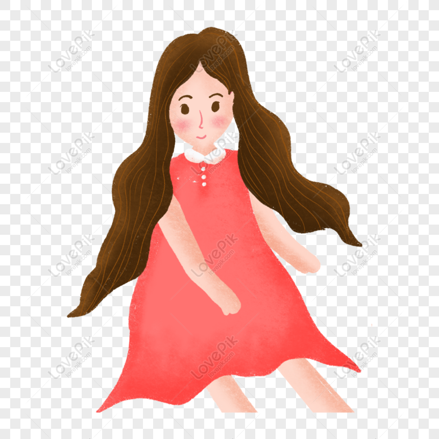 Free Hand Drawn Cartoon Girl Character Material PNG Image PNG & PSD image  download - Lovepik