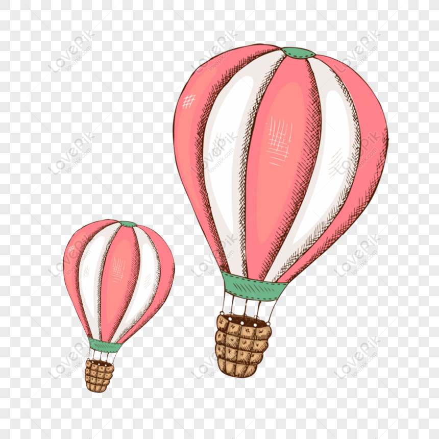 Free Hand Drawn Cute Hot Air Balloon Cartoon Transparent Material PNG Free  Download PNG & PSD image download - Lovepik