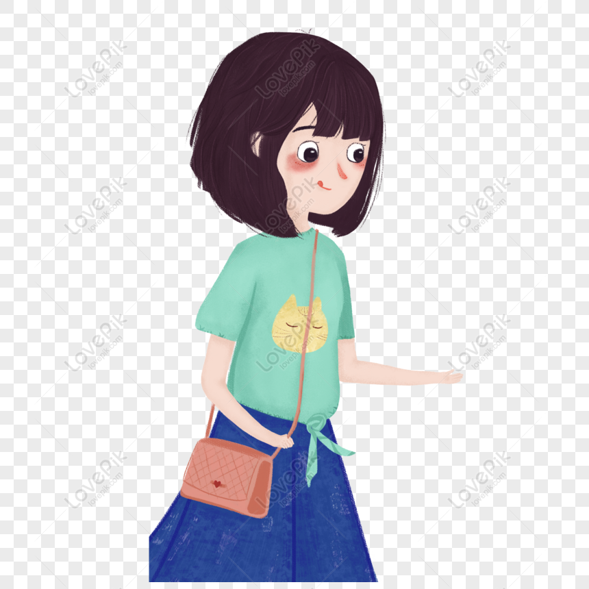 Free Cartoon Cute Short Hair Girl Character Design PNG White Transparent  PNG & PSD image download - Lovepik
