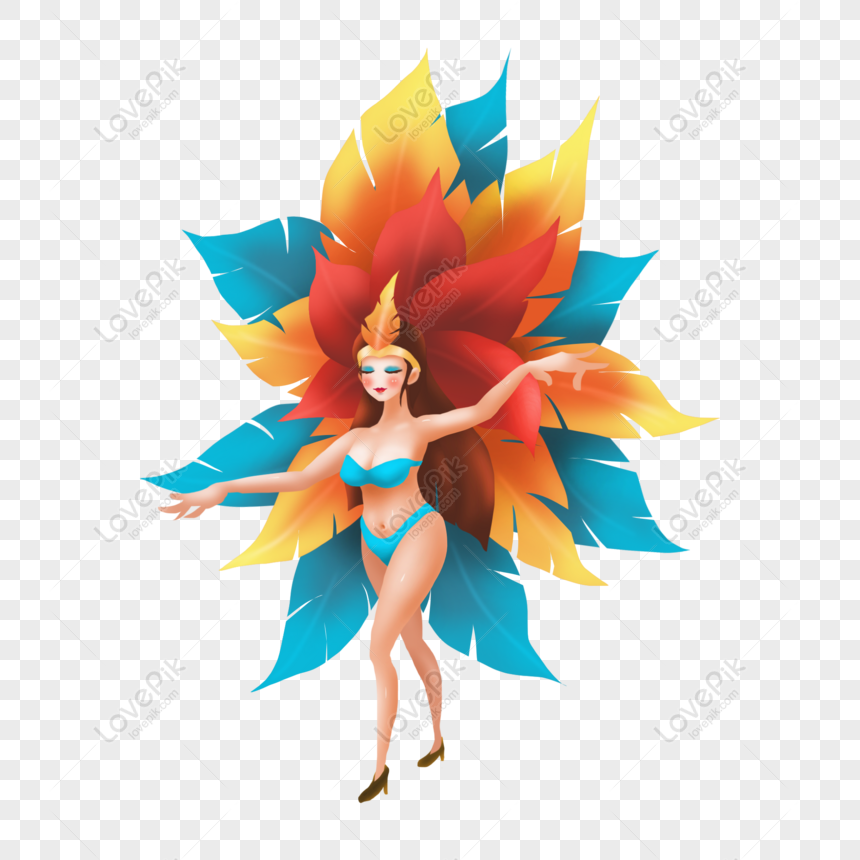 Free Commercial Hd Hand Drawn Brazilian Carnival Dancer Cartoon Image PNG  Image Free Download PNG & PSD image download - Lovepik