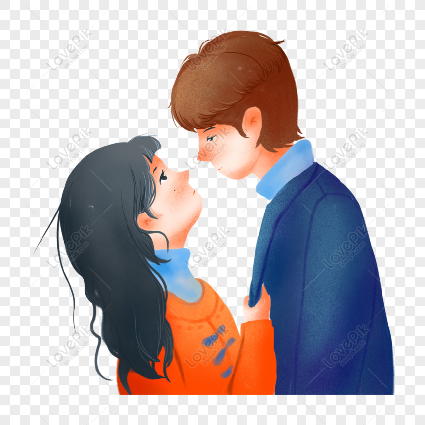 Free Cartoon Hand Painted Fresh Beautiful Couple Png Elements PNG Free  Download PNG & PSD image download - Lovepik