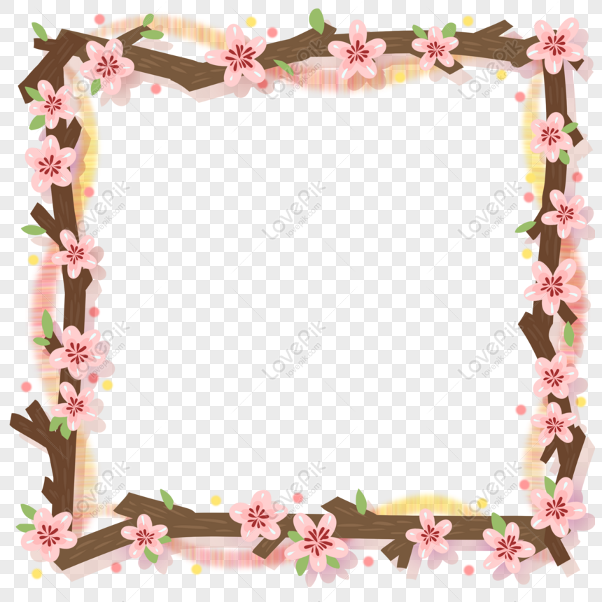 Free Cherry Blossom Border Peach Blossom Branches Petal Flowers Leave Png Psd Image Download Size 00 00 Px Id Lovepik