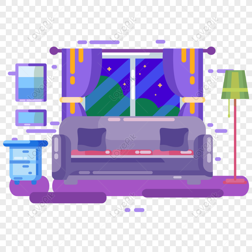 Free Cartoon Style Interior Living Room Furniture Vector Elements Png Ai Image Download Lovepik